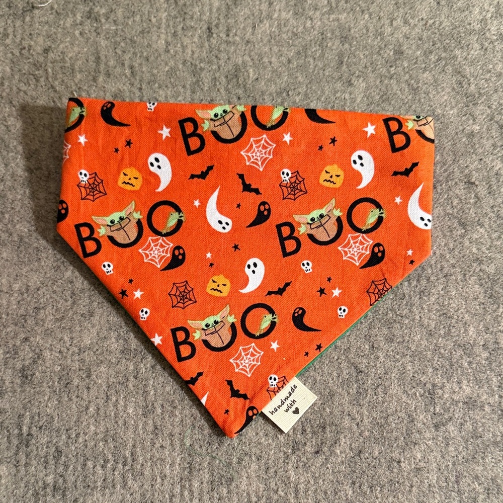 Spooky Orange Scrunchie Dog Bandana